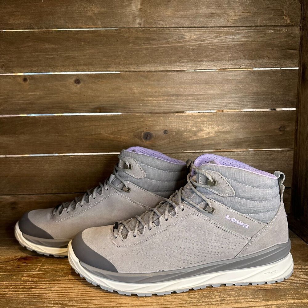 New Womens Lowa Malta GTX Mid Gray Leather Waterproof Hiking Boots Shoes Size 7